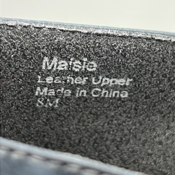 J. Renee! Gunsmoke blue leather gold studded embossed heels - Picture 7 of 13